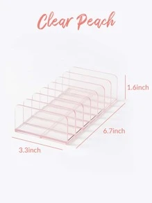 SHEIN BASIC LIVING Exclusive BPA-Free Plastic Divided Makeup Palette Organizer—Clear Peach Blush - Pink - View 4