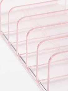 SHEIN BASIC LIVING Exclusive BPA-Free Plastic Divided Makeup Palette Organizer—Clear Peach Blush - Pink - View 8
