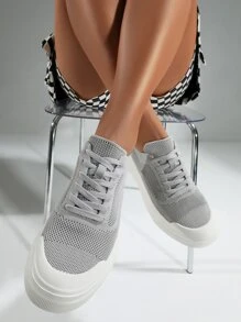 Cuccoo Lace-up Front Skate Shoes - Grey - View 6