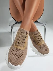 Cuccoo Lace-up Front Chunky Sneakers - Brown - View 7