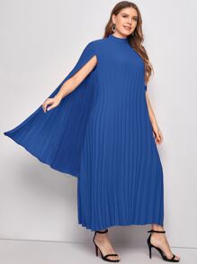 Modelyn Vestido Capa fruncido unicolor - azul real - Ver 4