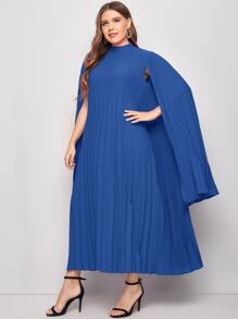 Modelyn Vestido Capa fruncido unicolor - azul real - Ver 5