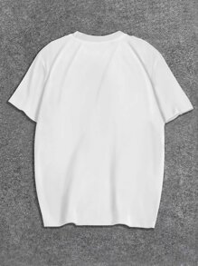 Manfinity 男士美元和手勢印花T恤 - 白色 - 查看 2