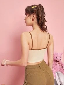 ROMWE Kawaii Cami ringer con estampado de galleta de dibujos animados - Albaricoque - Ver 2