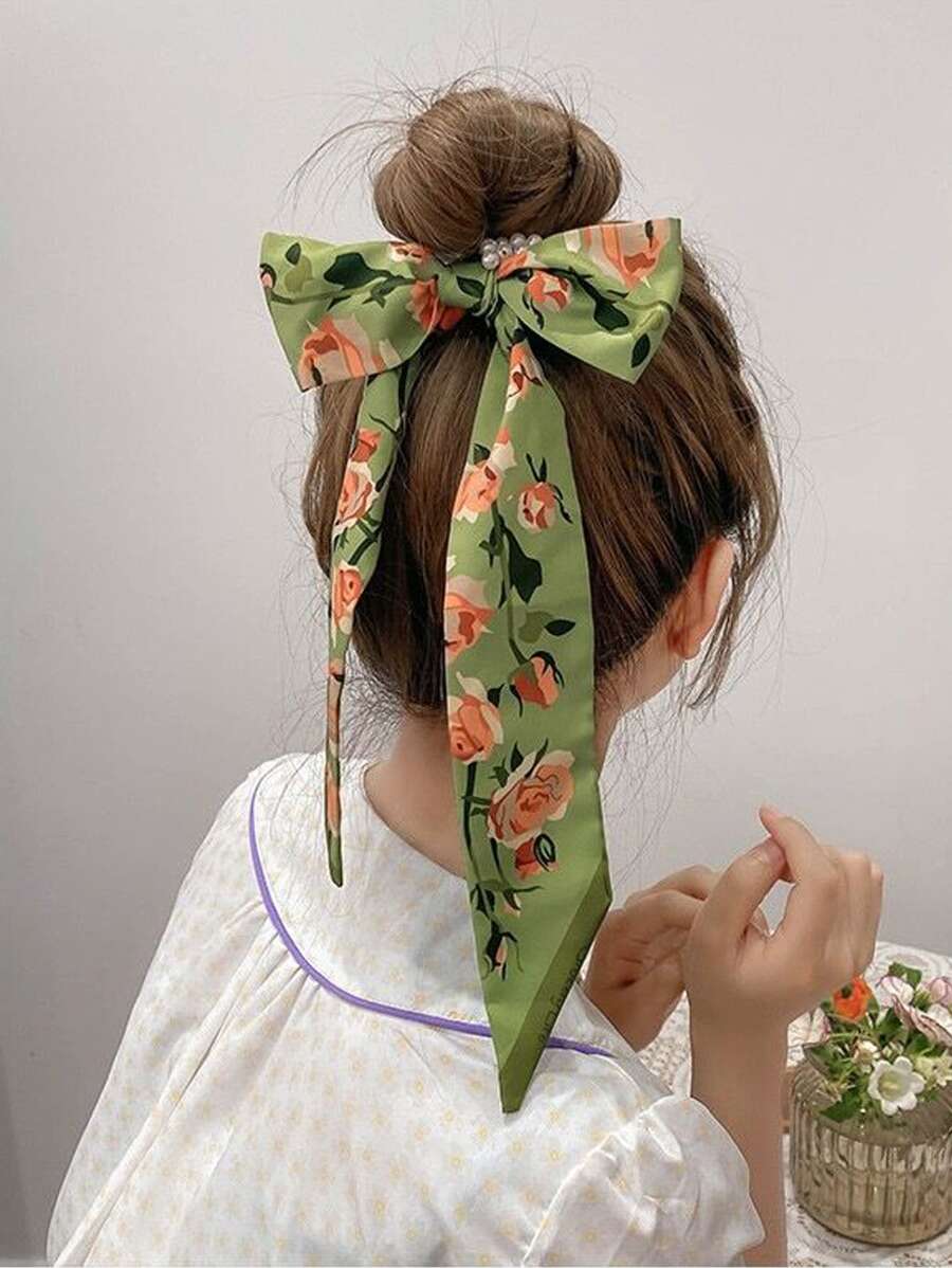 印花髮帶 - 綠色 - 查看 1