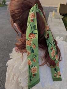 印花髮帶 - 綠色 - 查看 2