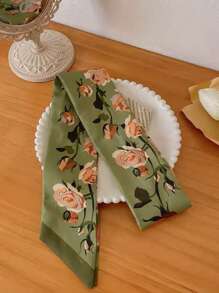 印花髮帶 - 綠色 - 查看 3