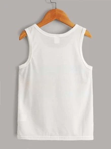 SHEIN Niños Top tank de color combinado - Blanco - Ver 2