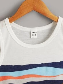 SHEIN Niños Top tank de color combinado - Blanco - Ver 3