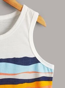 SHEIN Niños Top tank de color combinado - Blanco - Ver 4