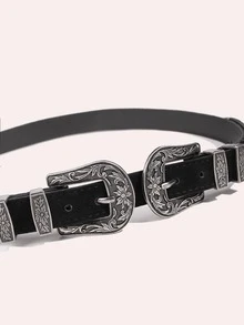 EMERY ROSE Đai tây khóa kép - màu đen - Xem 3