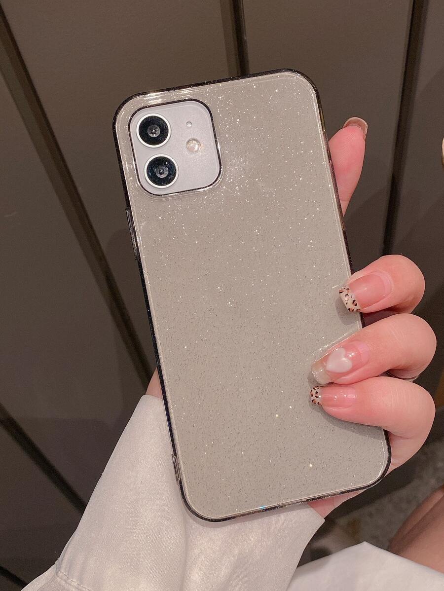 簡約閃光全覆蓋軟手機殼,相容 Iphone 15/15pro/15pro Max/15plus/11/12/13/14promax/xs/xr/11pro/11promax/12pro/12promax/13pro/13promax/7plus/11promax/12pro/12promax/13pro/13promax/7plus/14pro/14pro/max /7plus/8plus/8/se2 - 黑色 - 查看 1