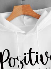 INAWLY 字母圖案落肩袖抽繩保暖連帽衫