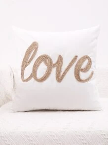 1pc Letter Embroidered Cushion Cover , Modern Throw Pillow Cover, Pillow Insert Not Include, For Sofa, Living Room Without Filler - Multicolor - View 4