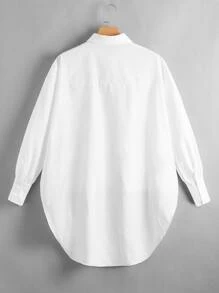 Mulvari 翻領花卉圖案和人像圖案襯衫 - 白色 - 查看 2