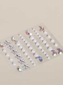 1張月亮形狀面部紋身貼紙 - 彩色 - 查看 4