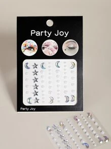 1張月亮形狀面部紋身貼紙 - 彩色 - 查看 5