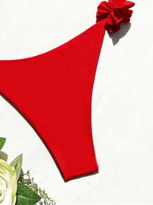 夏季海灘的荷葉邊聚集比基尼 - 紅色 - 查看 3