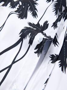 Áo sơ mi Nam Nút phía trước Nhiệt đới Kỳ nghỉ - trắng - Xem 4