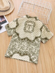 小男童幾何格紋和捲形花紋襯衫 - 彩色 - 查看 2