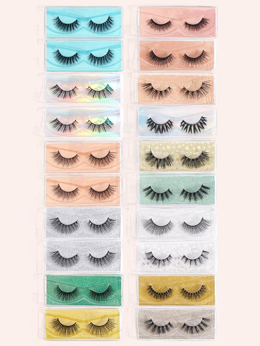 Manga Mi, 20 cặp Lông mi giả loại hỗn hợp - màu đen - Xem 1