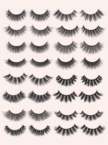Manga Mi, 20 cặp Lông mi giả loại hỗn hợp - màu đen - Xem 4