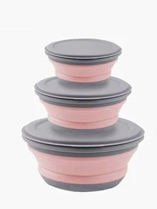 กล่องข้าว พับได้ สุ่มสี 3ชิ้น - มัลติคัลเลอร์ - ดู 4