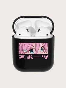 Hộp đựng đồ họa hoạt hình tương thích với Airpods - màu đen - Xem 1