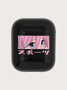 Hộp đựng đồ họa hoạt hình tương thích với Airpods - màu đen - Xem 2