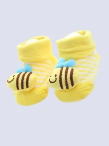 Vớ trang trí hình con ong in sọc cho bé - Màu vàng - Xem 2