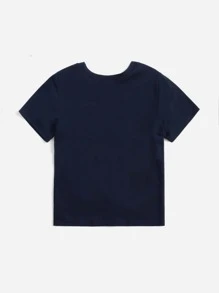 Toddler Boys 1pc Block Striped Tee - Navy Blue - View 2