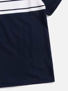 Toddler Boys 1pc Block Striped Tee - Navy Blue - View 5