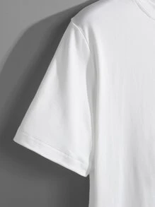 Manfinity Homme 男士標語和人物圖案T恤 - 白色 - 查看 5