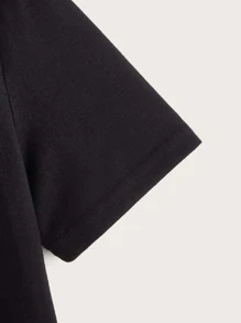 SHEIN Boys Cartoon Print Crew Neck Tee - Black - View 4