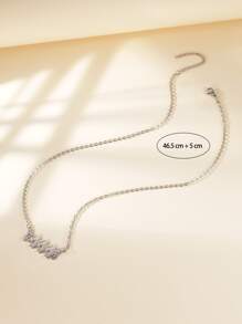 數字吊墜項鏈 - 銀色 - 查看 3