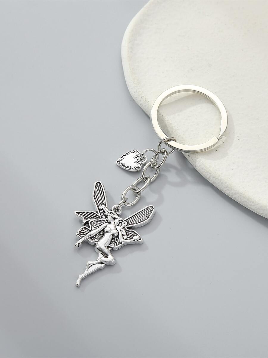 Fairy Charm Keychain - Silver - View 1