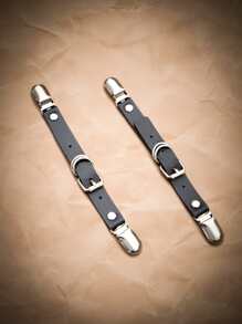 ROMWE Grunge Punk 2pcs Buckle Decor Thigh Garter - Black - View 2