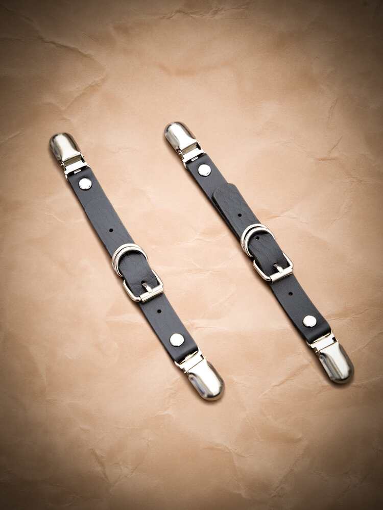 ROMWE Grunge Punk 2 piezas Liga de muslo con diseño de hebilla - Negro - Añade 2