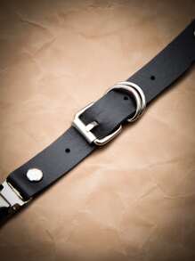 ROMWE Grunge Punk 2pcs Buckle Decor Thigh Garter - Black - View 4