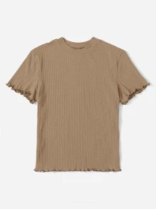 SHEIN Essnce Camiseta de cuello alto tejida de canalé