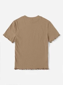 SHEIN Essnce Camiseta de cuello alto tejida de canalé