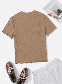 SHEIN Essnce Camiseta de cuello alto tejida de canalé