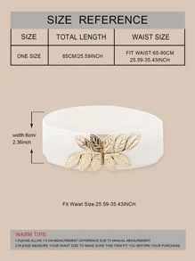 Cinturón con hebilla de hoja - Blanco - Ver 5