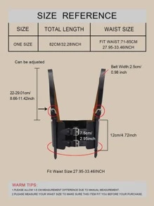 Thắt lưng khóa kim loại Steampunk cho áo khoác và váy trang phục Gothic Halloween - màu đen - Xem 5