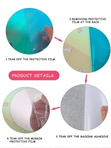 1 pieza Pegatina de pared de espejo en forma de flor - Multicolor - Ver 5