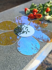 1 pieza Pegatina de pared de espejo en forma de flor - Multicolor - Ver 7