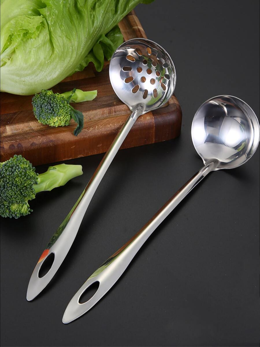 2入組不銹鋼勺和濾器套裝 - 銀色 - 查看 1