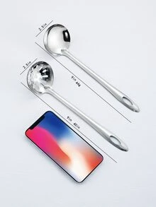 2入組不銹鋼勺和濾器套裝 - 銀色 - 查看 3