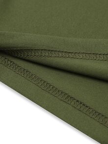 Manfinity Homme Men Plus Letter Graphic Tee - Army Green - View 3