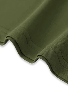 Manfinity Homme Men Plus Letter Graphic Tee - Army Green - View 5